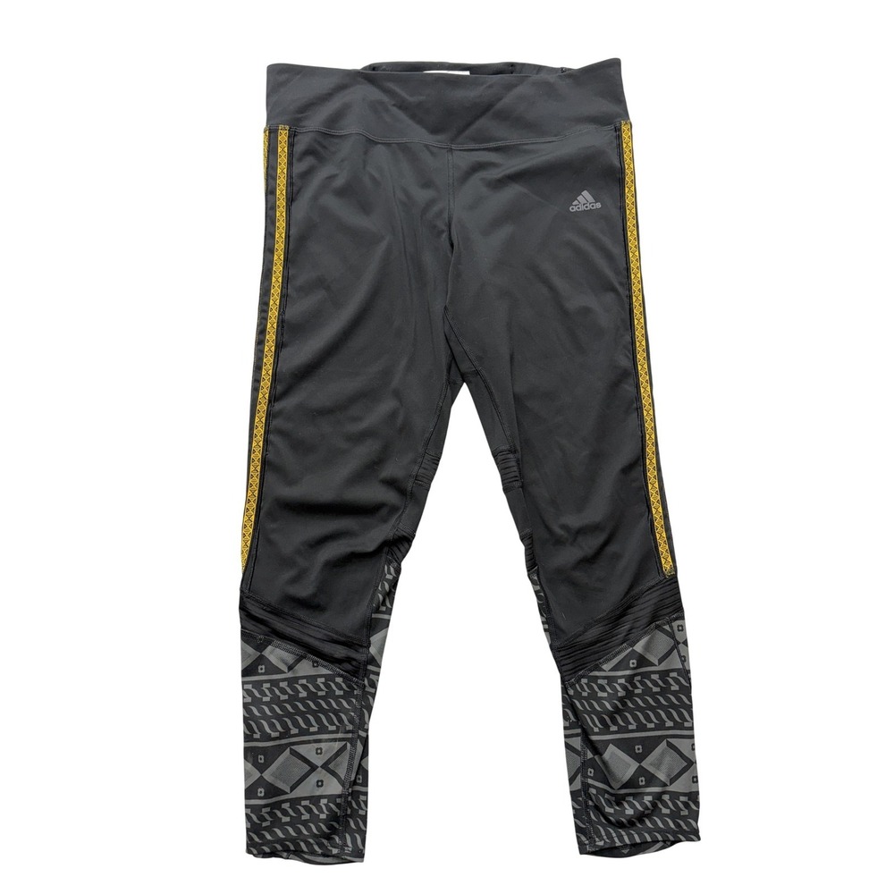 Adidas Pharrell Williams Leggings Womens L Black Geo Print Compression Yoga